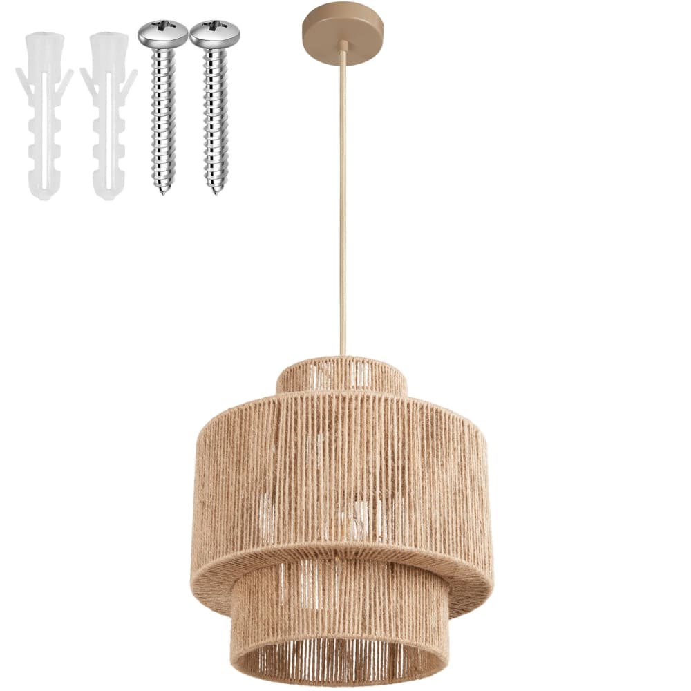 Suspension au style bohème 40w fibre durable et naturelle — vue 3