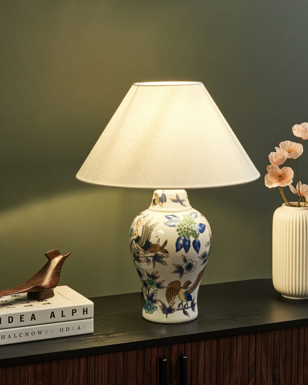 Lampe à poser porcelaine blancbleu — vue 3