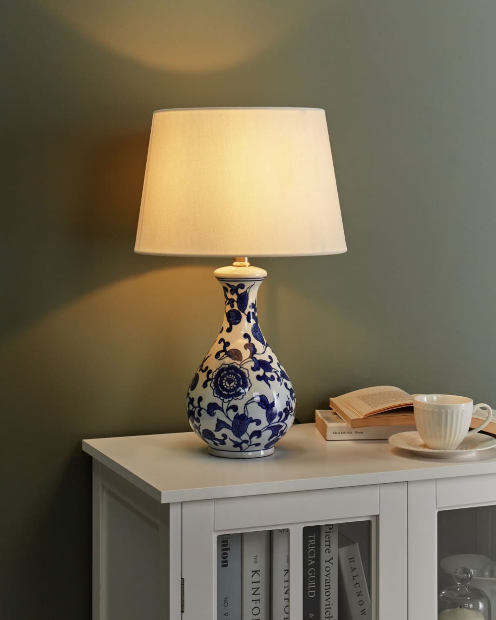 Lampe à poser porcelaine blancbleu — vue 3