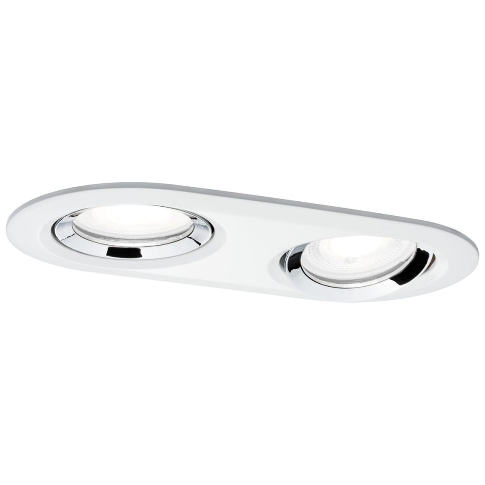 PAULMANN Spots x2 led encastrables et orientables nova en aluminium blanc