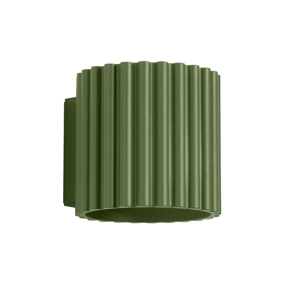 lampara de pared verde oliva aluminio alt 10 cm