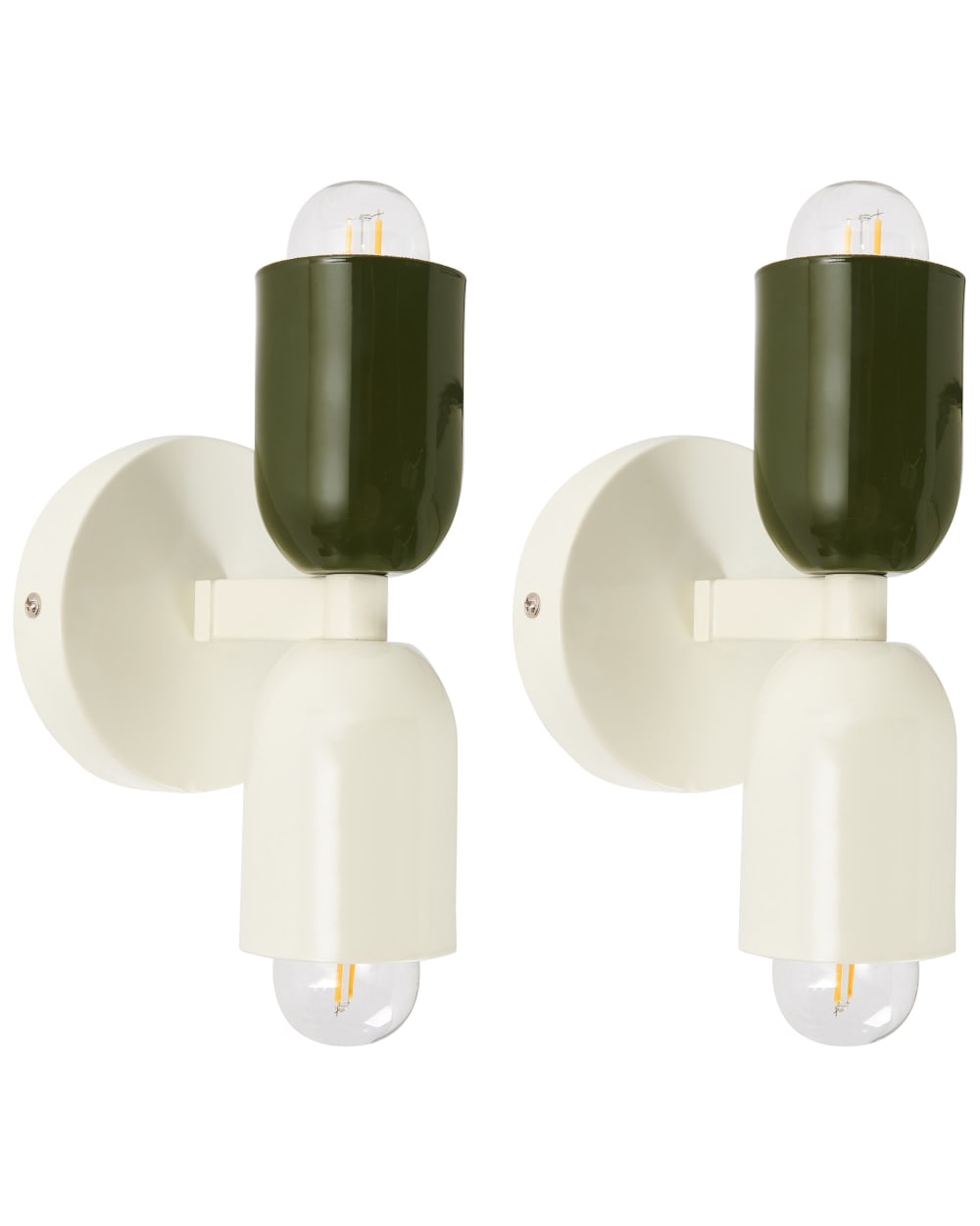 Lot de 2 lampes murales métal blanc cassé — Beyit