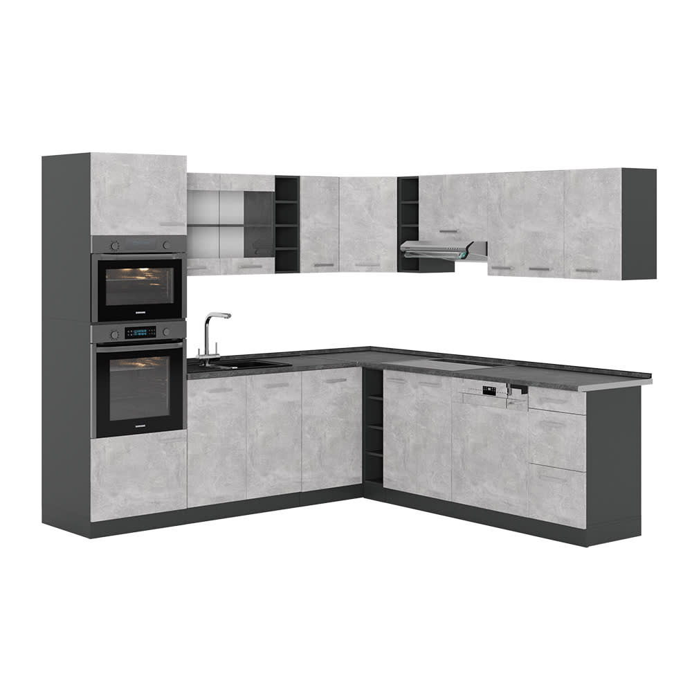 Cuisine en angle , PT - anthracite