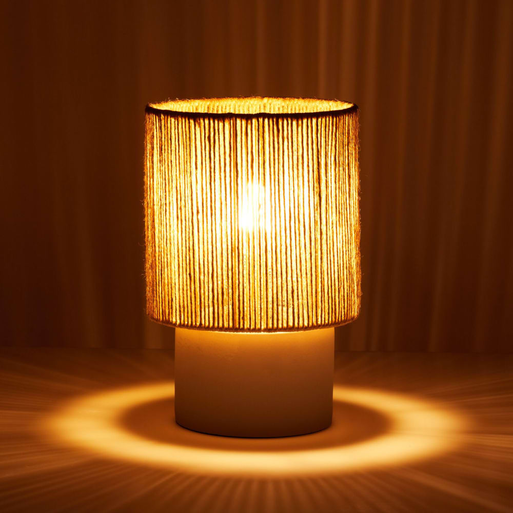 Lampe de chevet style bohème 60w avec fibre naturelle — vue 3