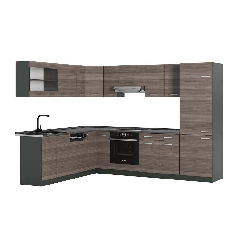 Cuisine en angle , pt - gris anthracite