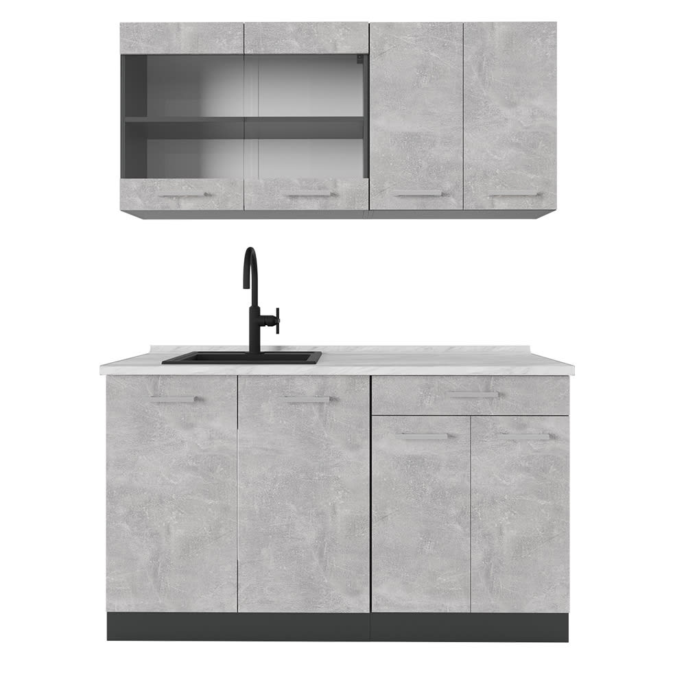 Cuisine , pt marbre béton/anthracite