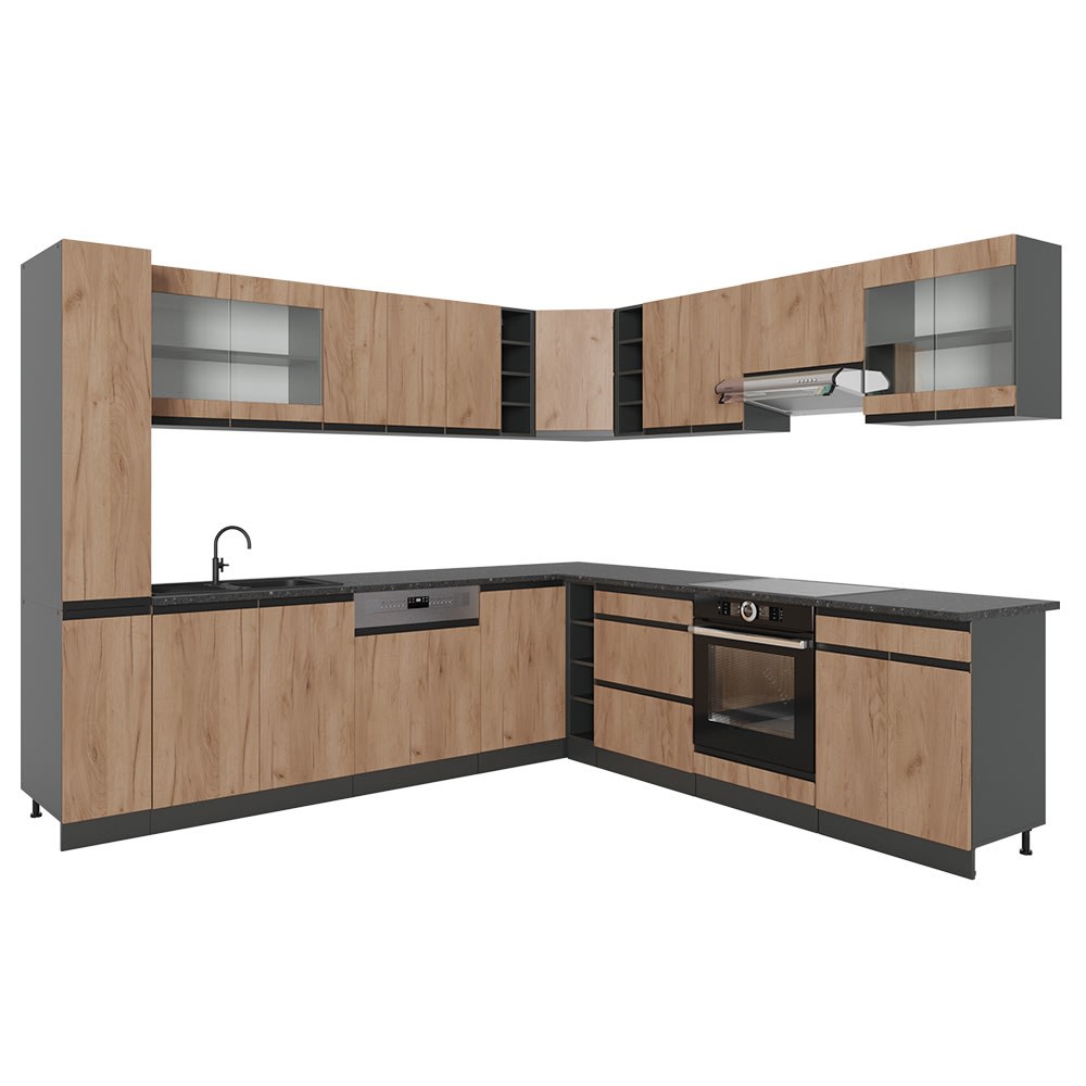 Cuisine en angle j-shape