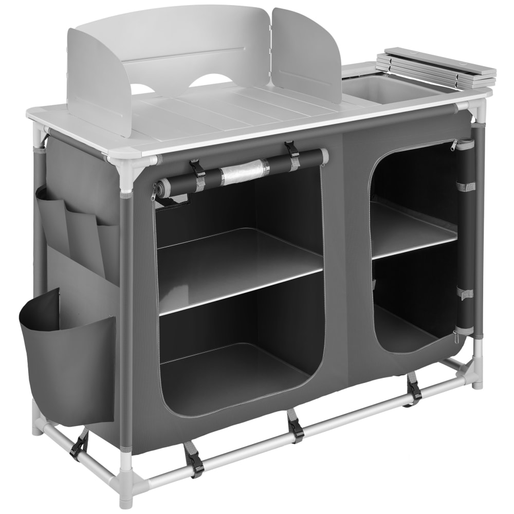 Cocina de camping 116 x 52 x 107 cm aluminio gris
