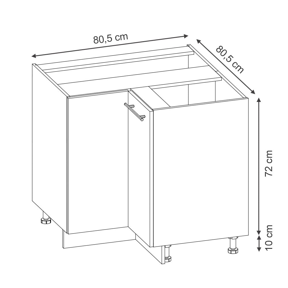 Meuble dangle PT Chêne Noir rayé 80,5x82cm