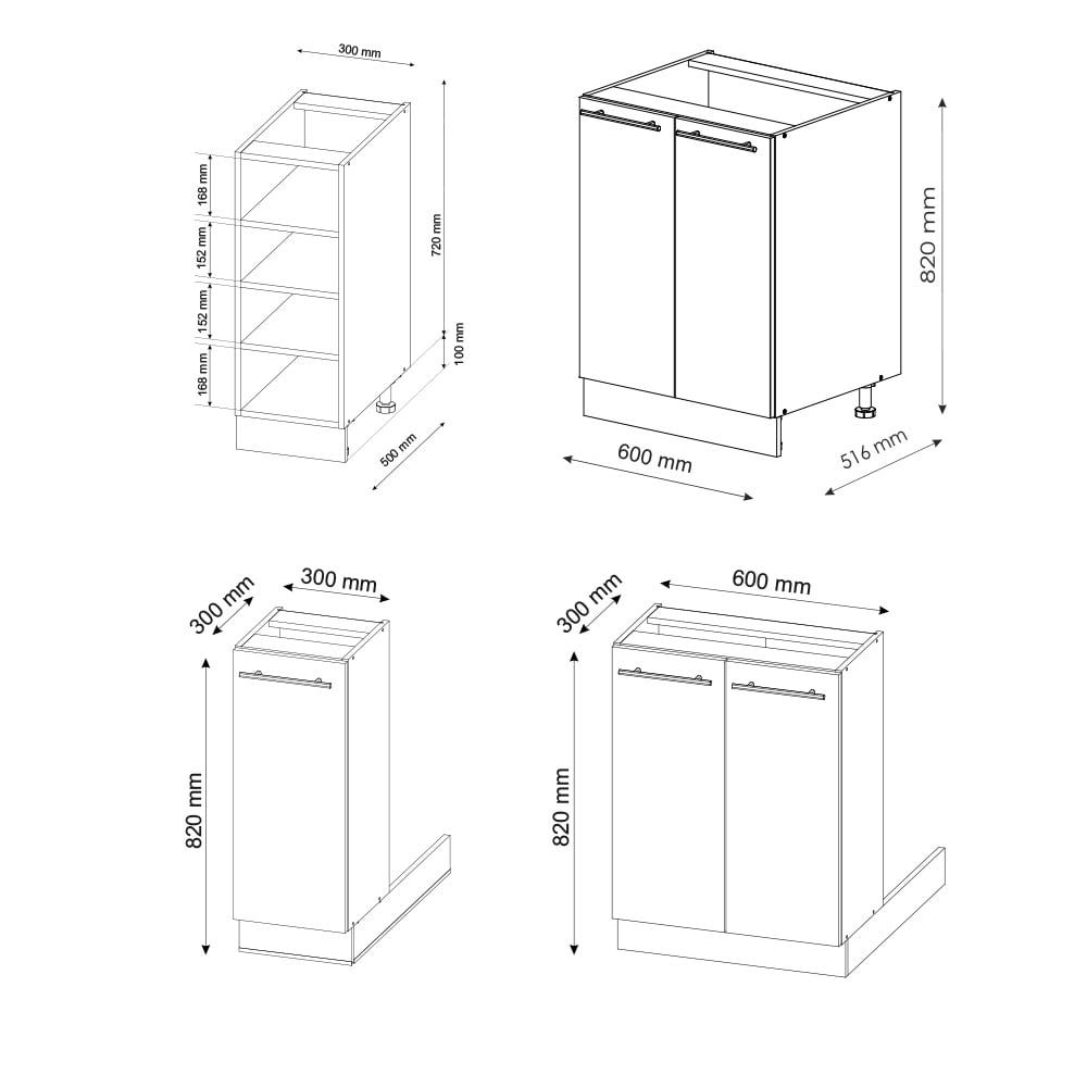 Îlot de cuisine sans pt anthracite brillant 90x82cm