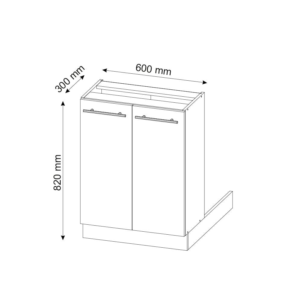 Îlot de cuisine sans pt, anthracite haute brillance 60 x 82cm