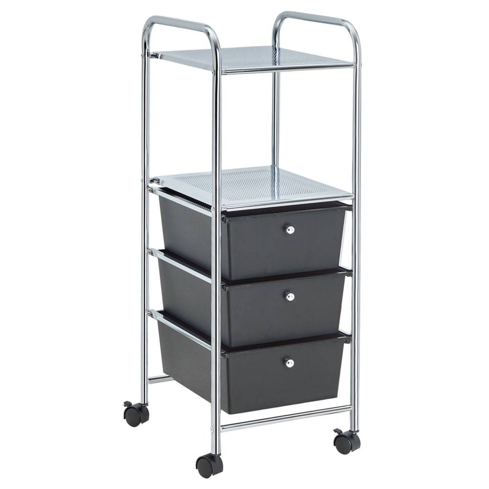 IDIMEX Badrollwagen mit 3 Schubladen, schwarz style modern - Pvc - Polyvinlychlorid