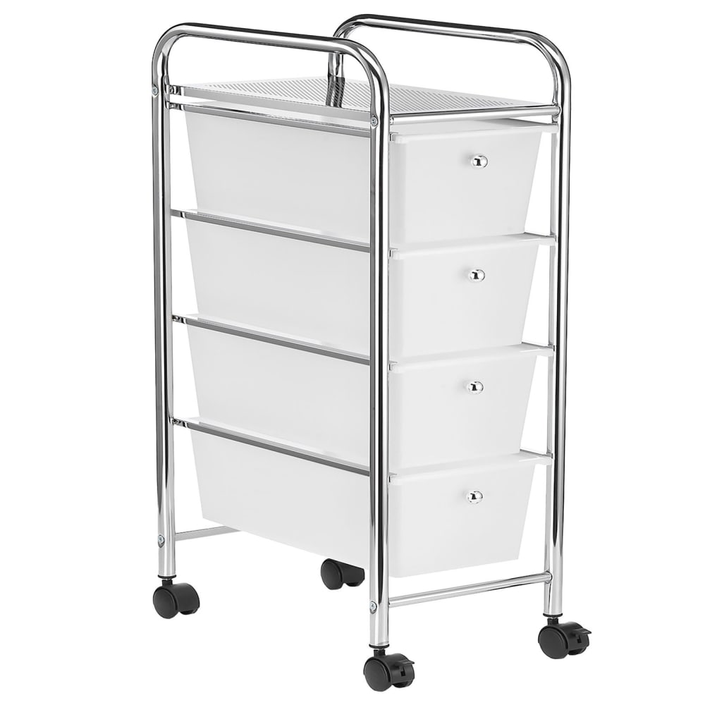 IDIMEX Badrollwagen mit 4 Schubladen, transparent style modern Weiß Pvc - Polyvinlychlorid