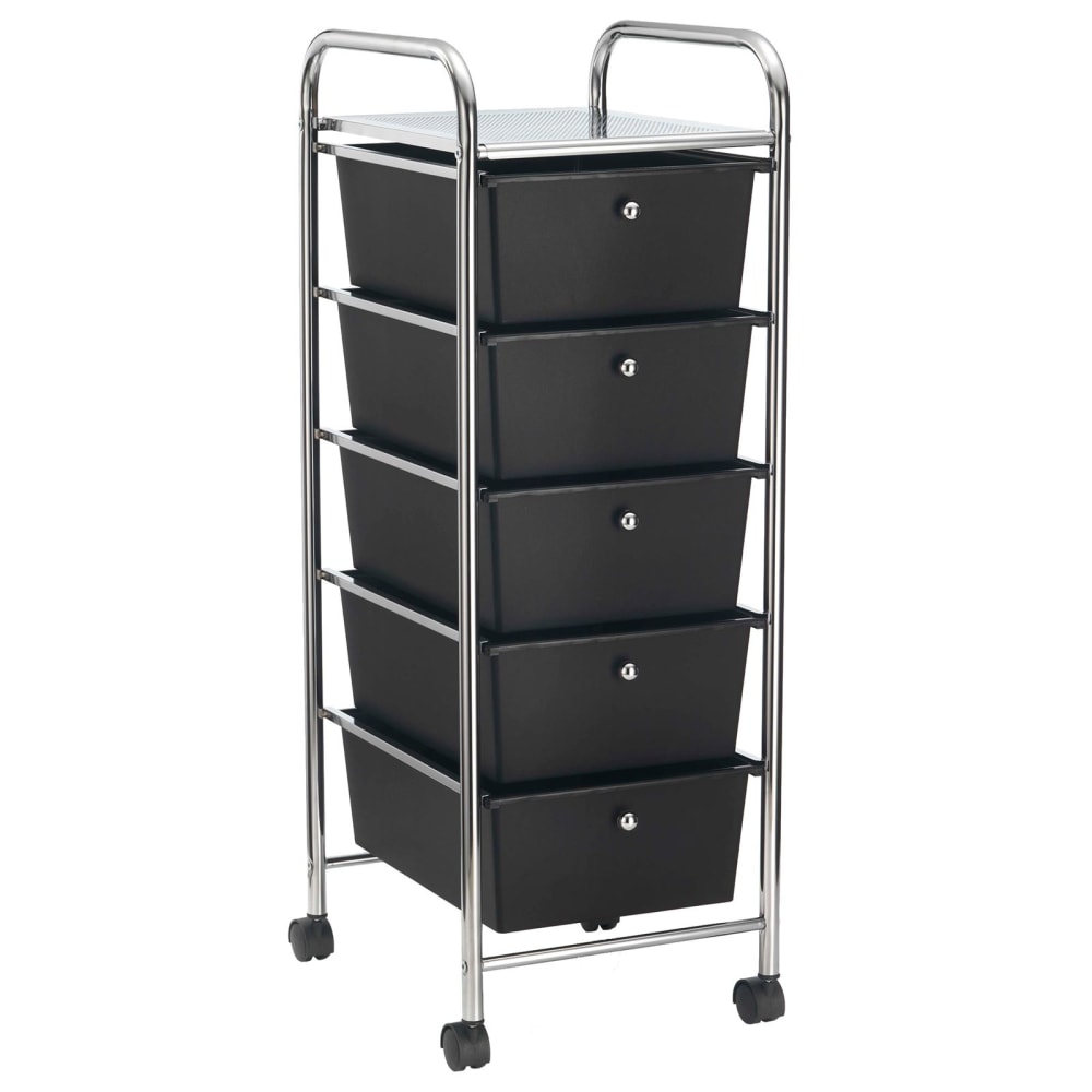 IDIMEX Badrollwagen mit 5 Schubladen, schwarz style modern - Pvc - Polyvinlychlorid