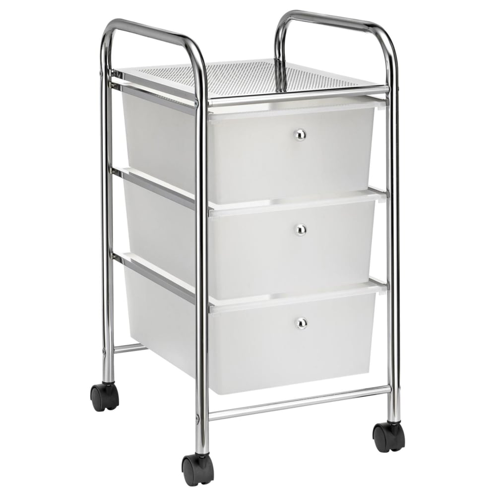 IDIMEX Badrollwagen mit 3 Schubladen, transparent style modern Weiß Pvc - Polyvinlychlorid