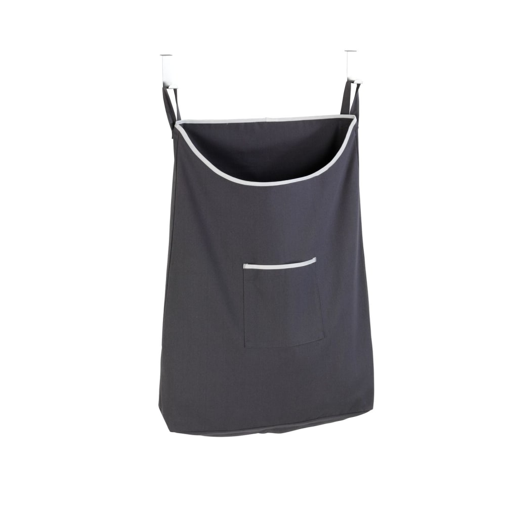 Panier à linge à suspendre sur porte canguro l. 52 x h. 81 cm gris — vue 3