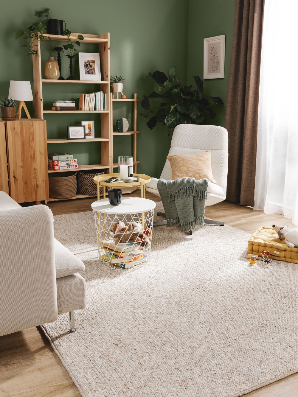 Tapis lavable beige/multicouleur 120x170 — vue 3