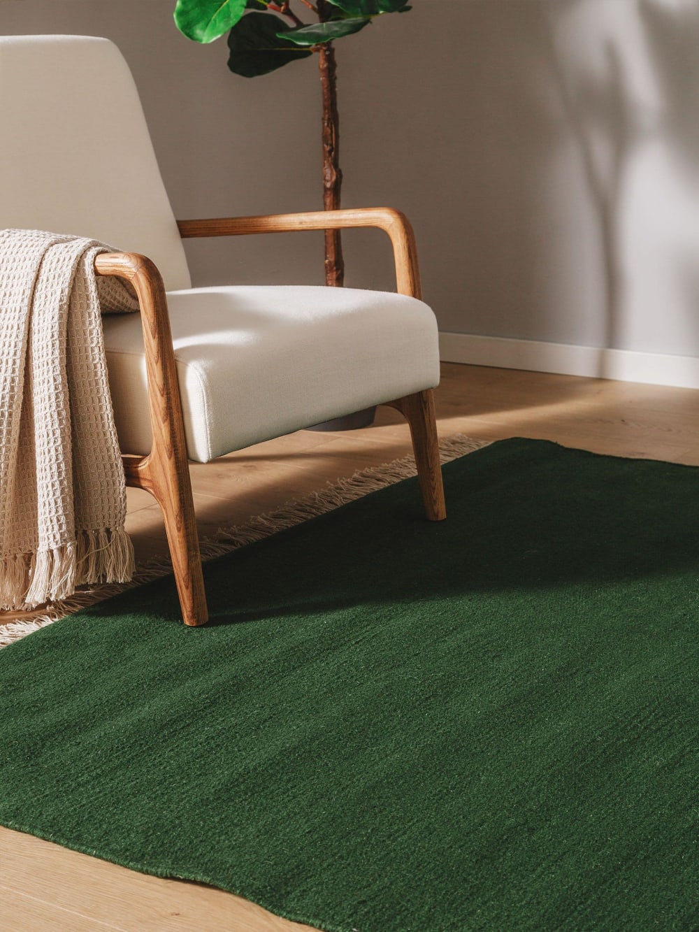 Tapis de laine vert foncé 120x170 — vue 4
