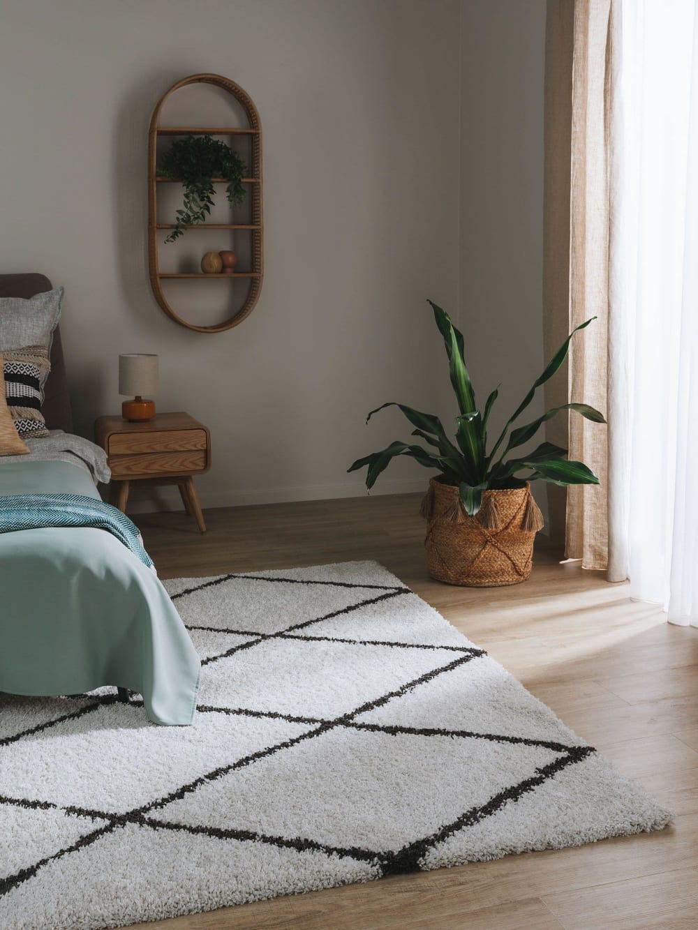 Tapis à poils longs crème 200x290 — vue 3