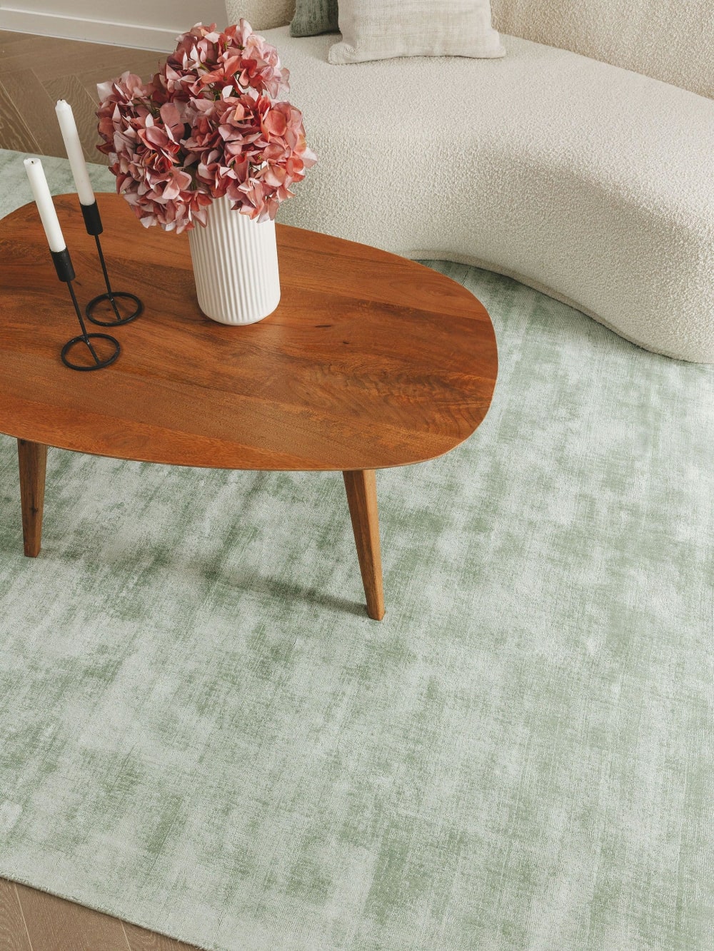 Tapis en viscose menthe 120x170 — vue 4