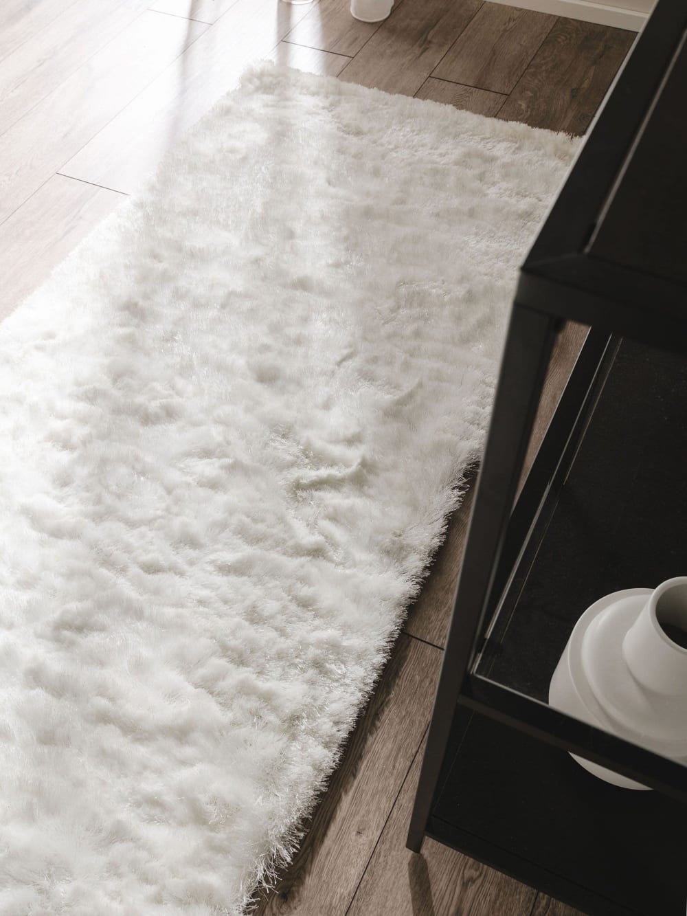 Tapis à poils longs blanc 80x300 — vue 4