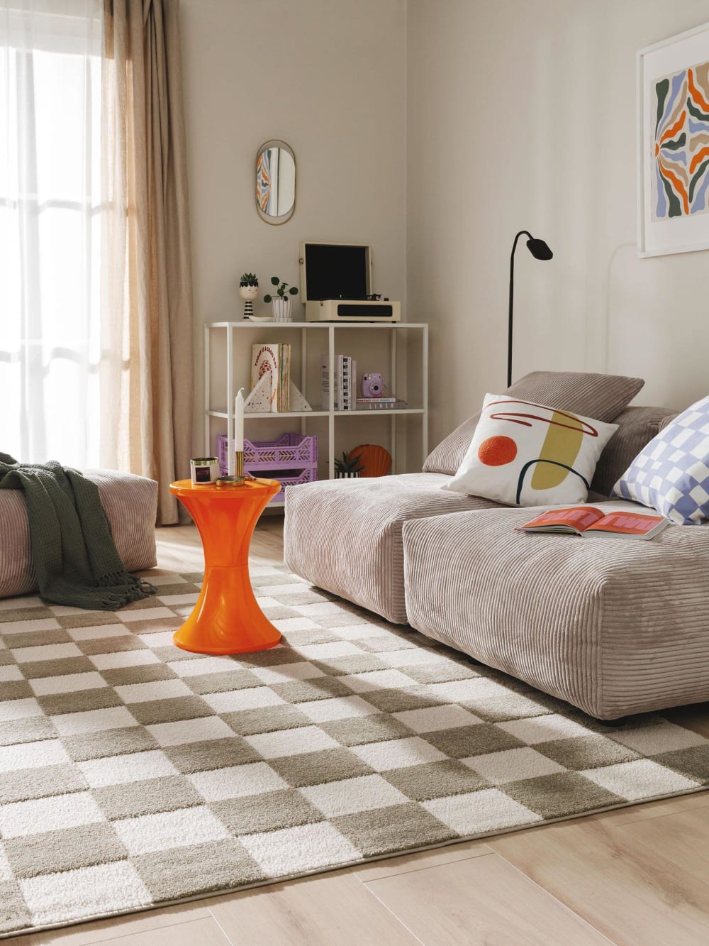 Tapis vert/blanc 160x230 — vue 3