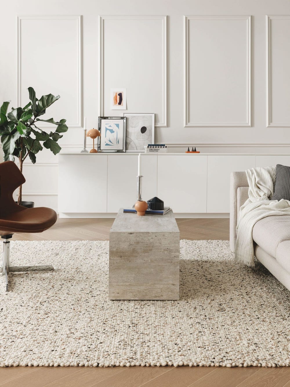 Tapis de laine blanc & noir 120x170 — vue 3