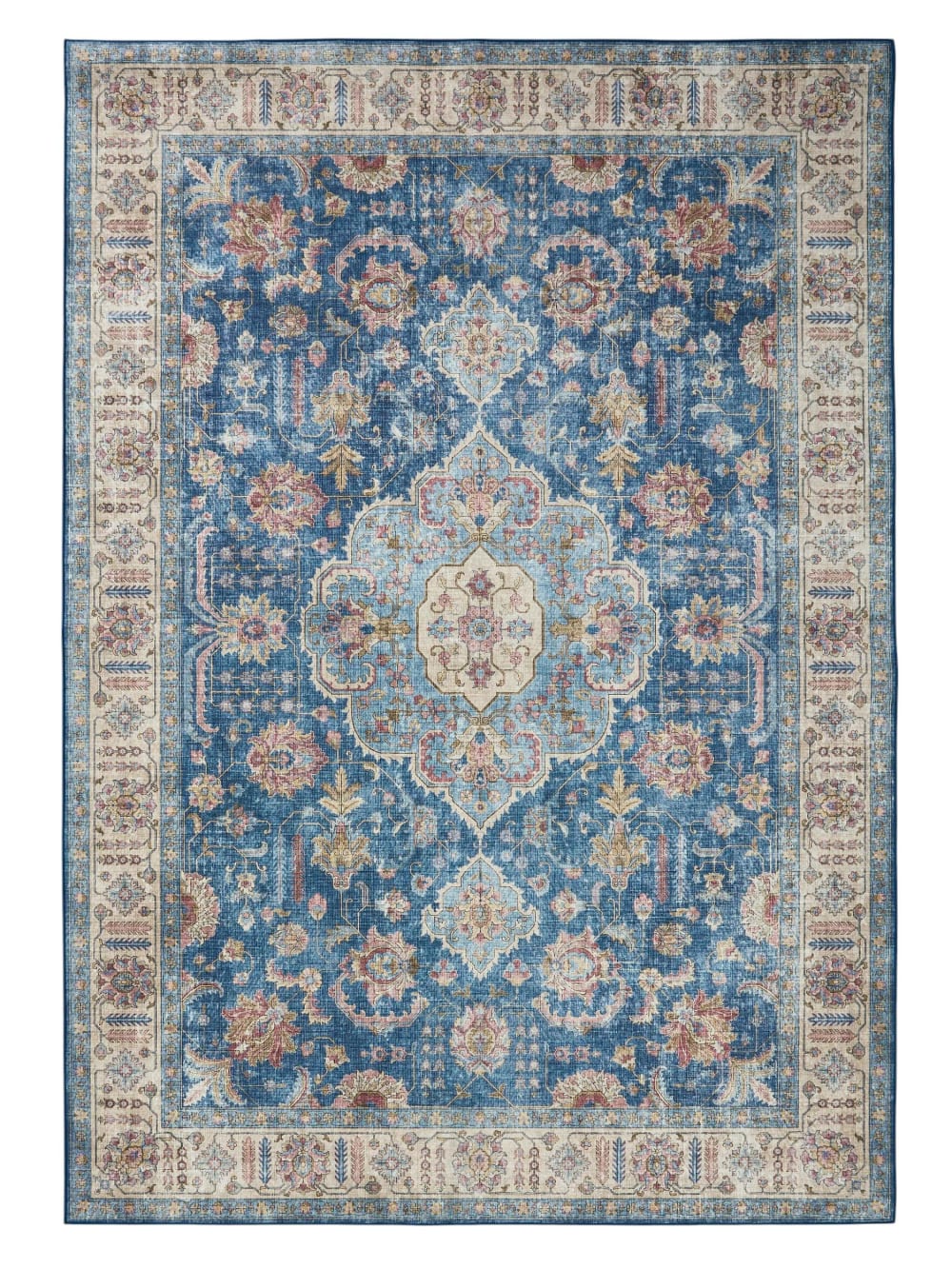 Benuta Teppich blau 160x230 style vintage - Pvc - Polyvinlychlorid