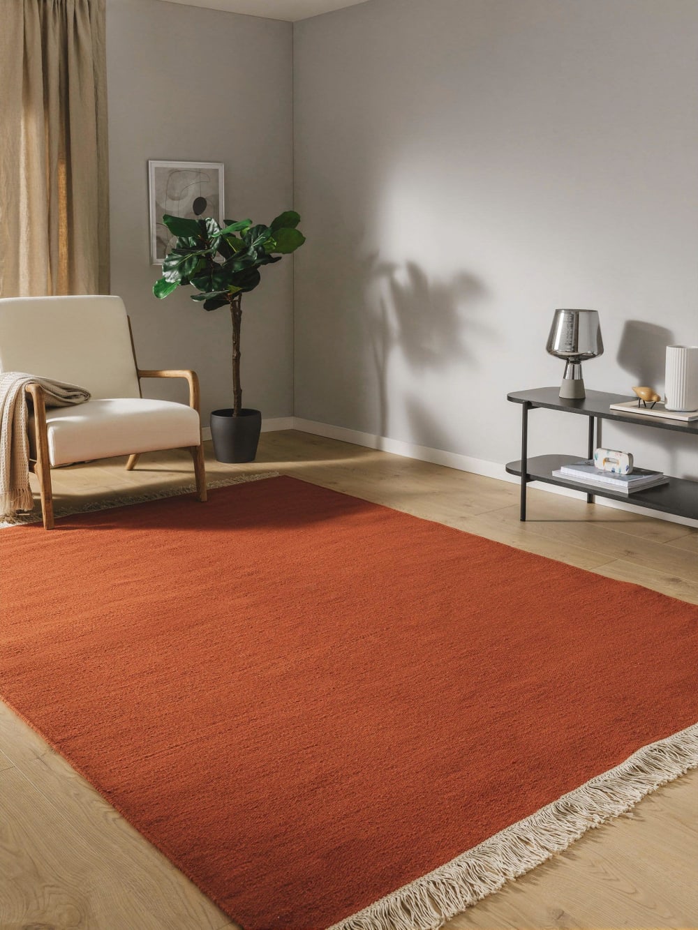 Tapis de laine orange 120x170 — vue 3