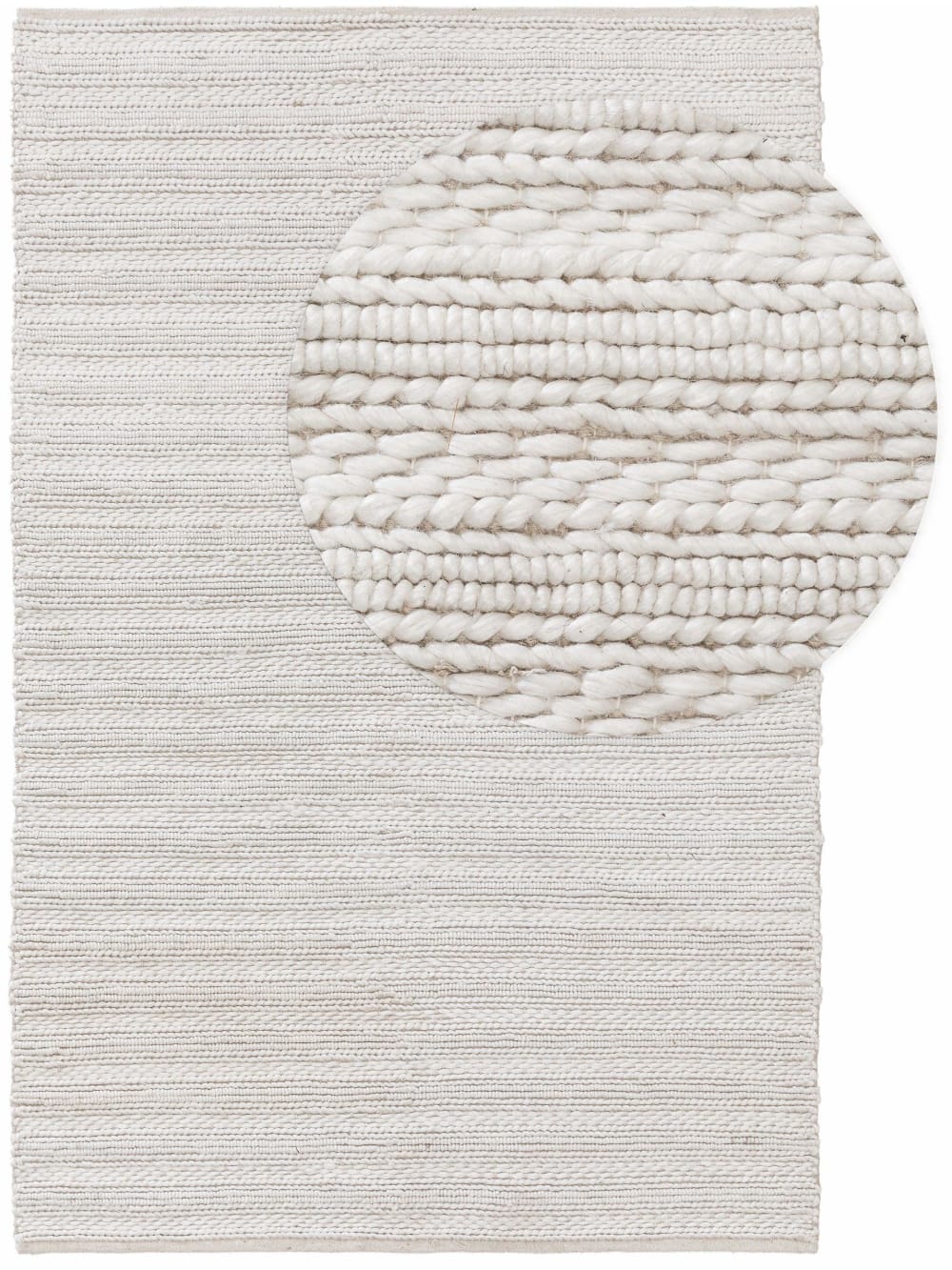 Tapis de laine crème