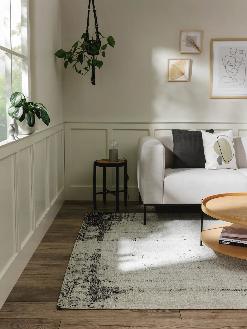 Flachgewebeteppich schwarz/grau 80x165 - Maisons Du Monde