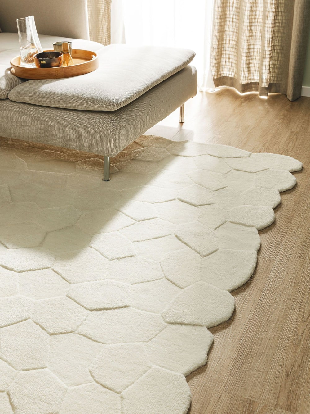 Tapis de laine ivoire 120x170 — vue 4