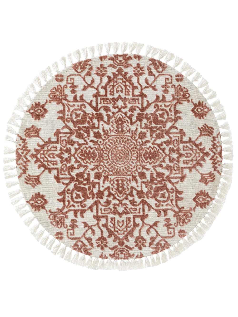 Benuta Teppich rund terracotta D 150 rund style classic chic Braun Pvc - Polyvinlychlorid
