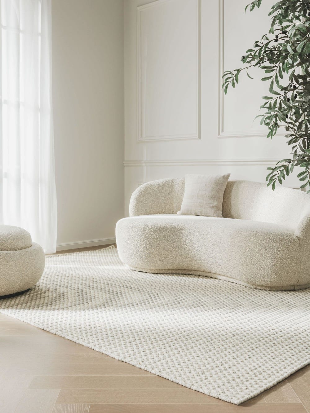 Tapis de laine beige 120x170 — vue 3