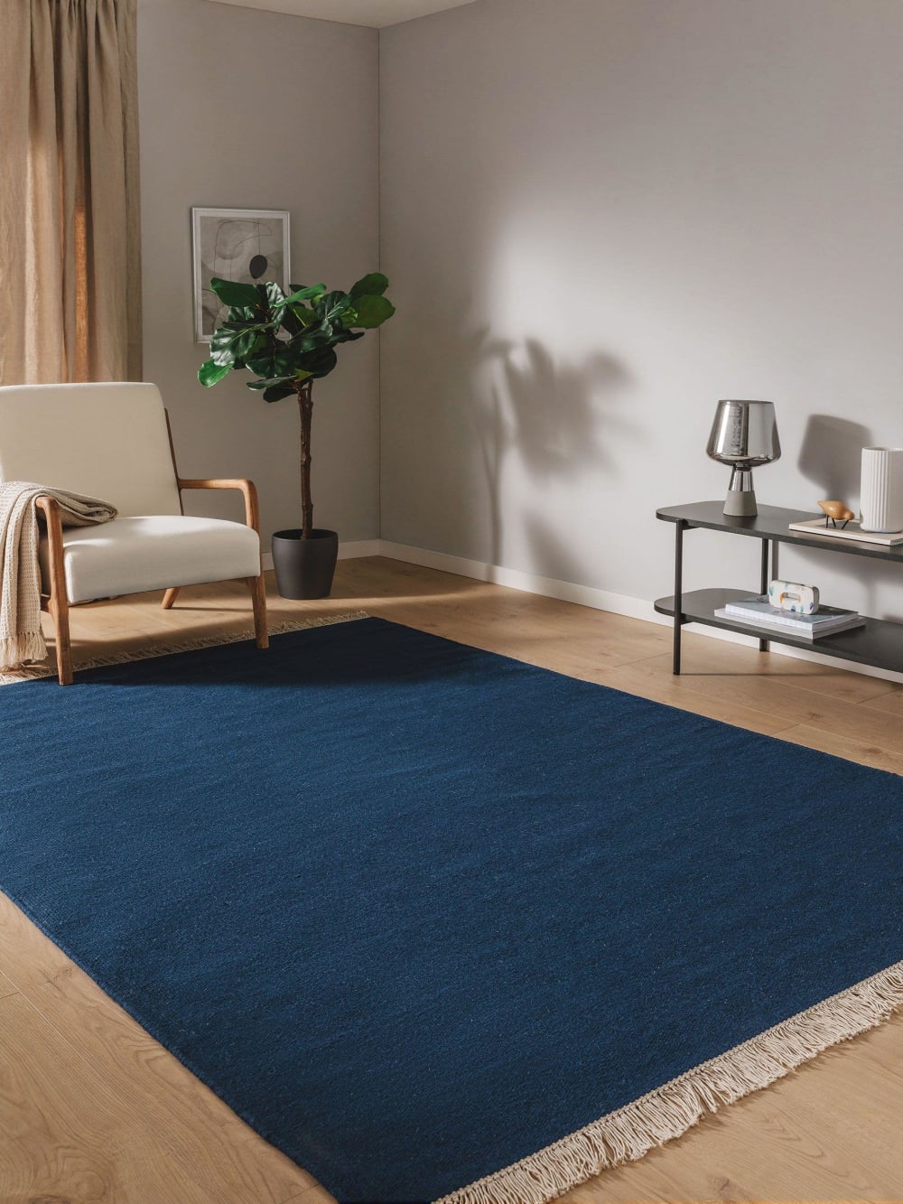 Tapis de laine bleu foncé 120x170 — vue 3