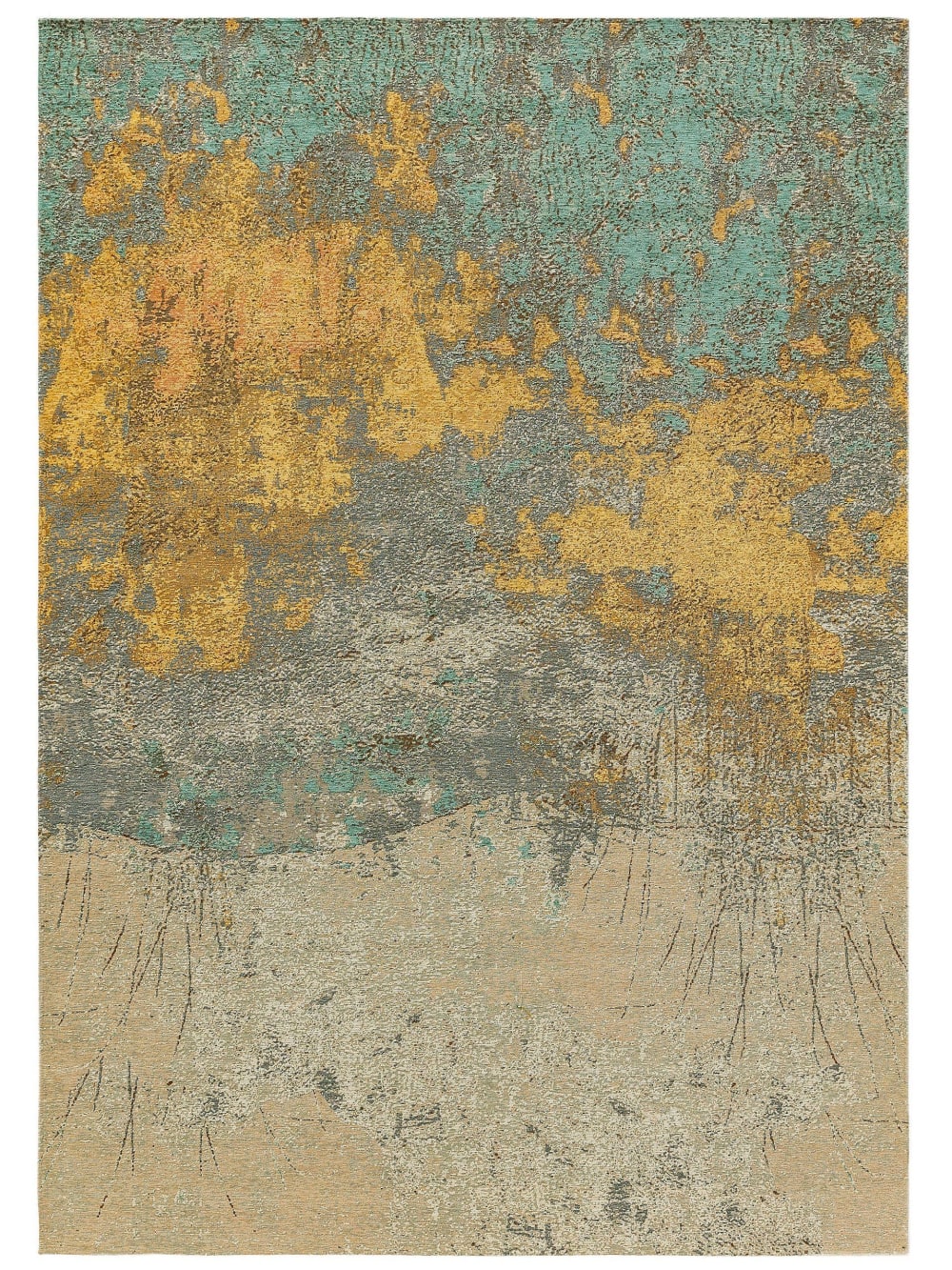 Tapis tissé à plat beige/bleu 160x235