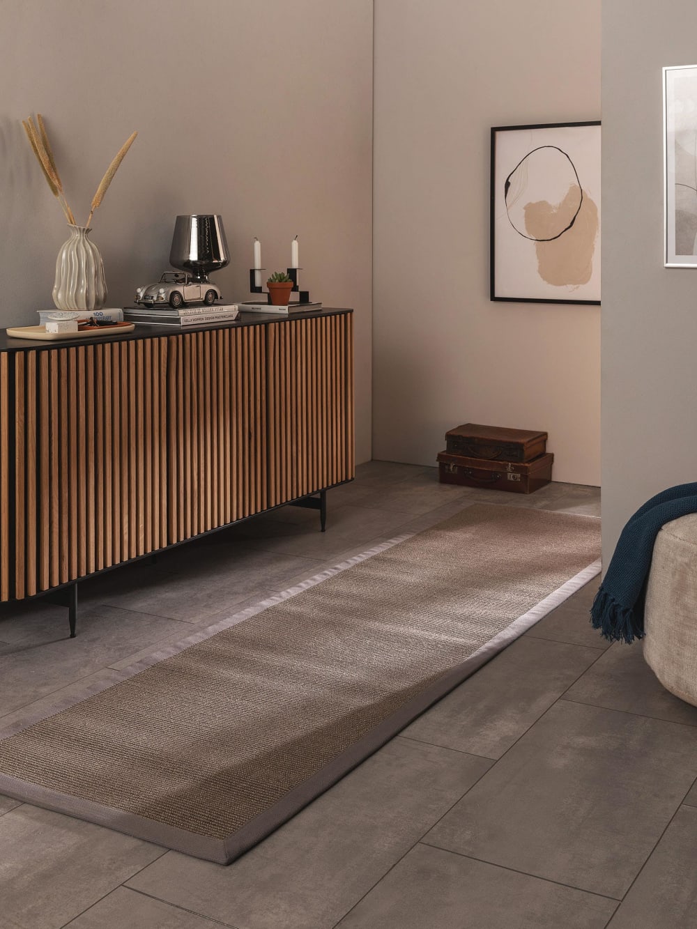 Tapis sisal gris 70x240 — vue 3
