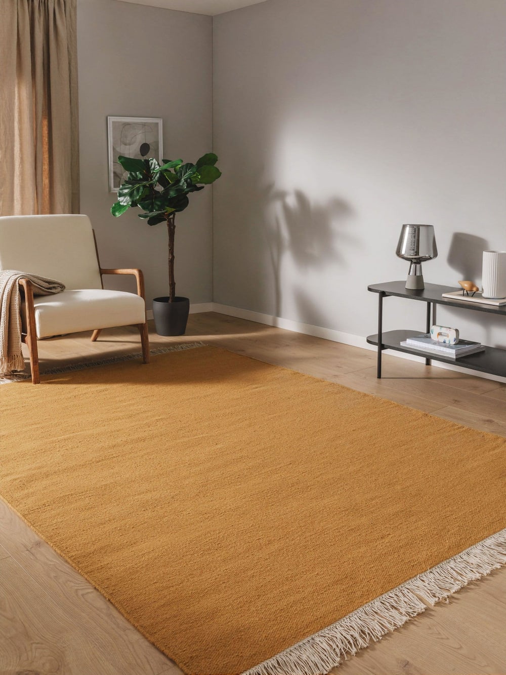 Tapis de laine jaune 120x170 — vue 3