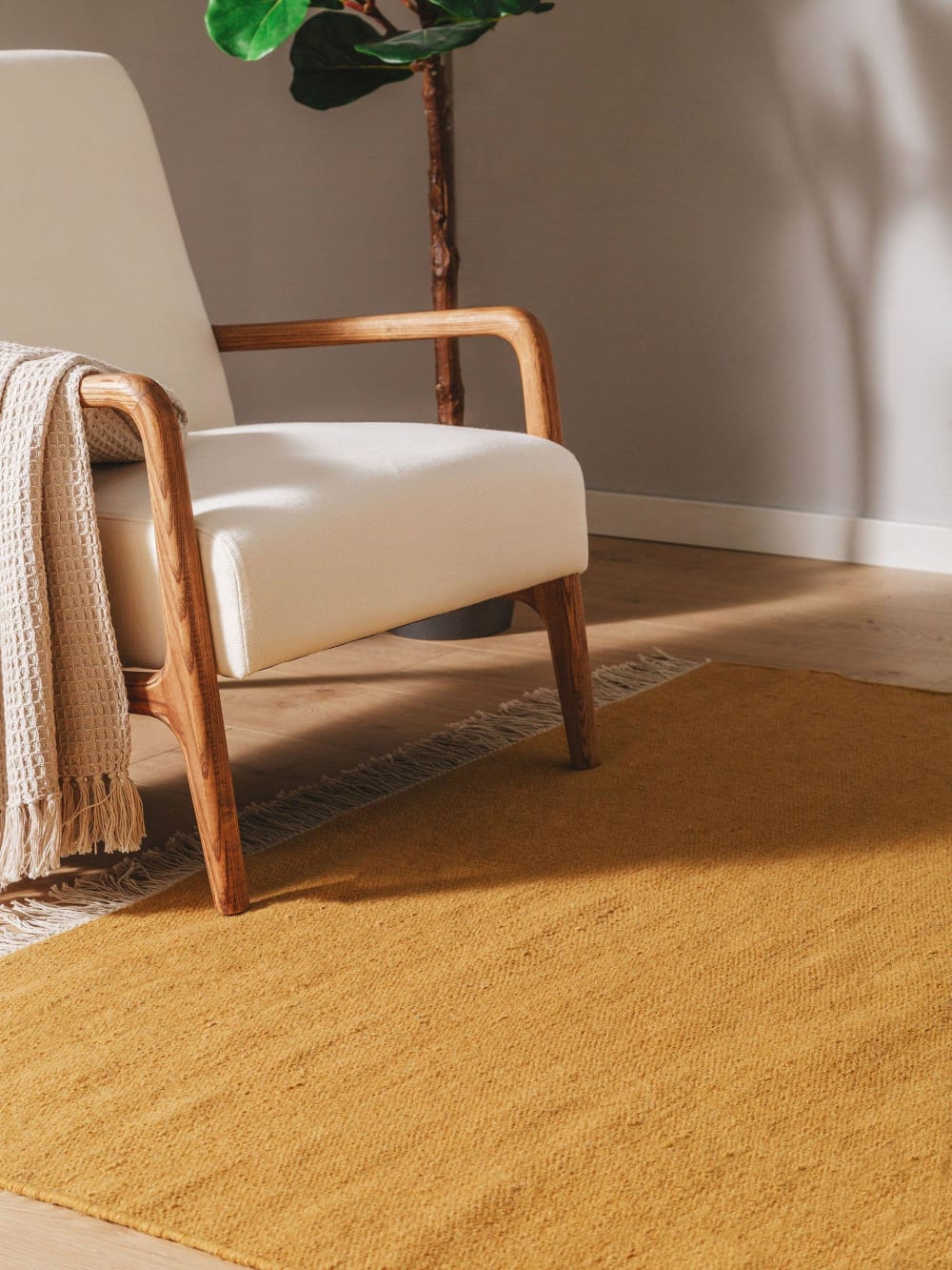 Tapis de laine jaune 120x170 — vue 4