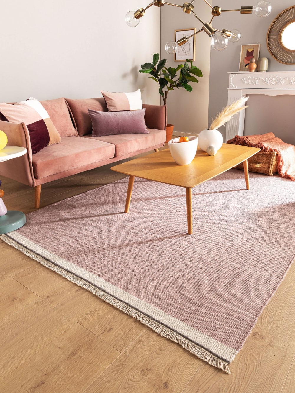 Tapis de laine fuchsia 120x170 — vue 3
