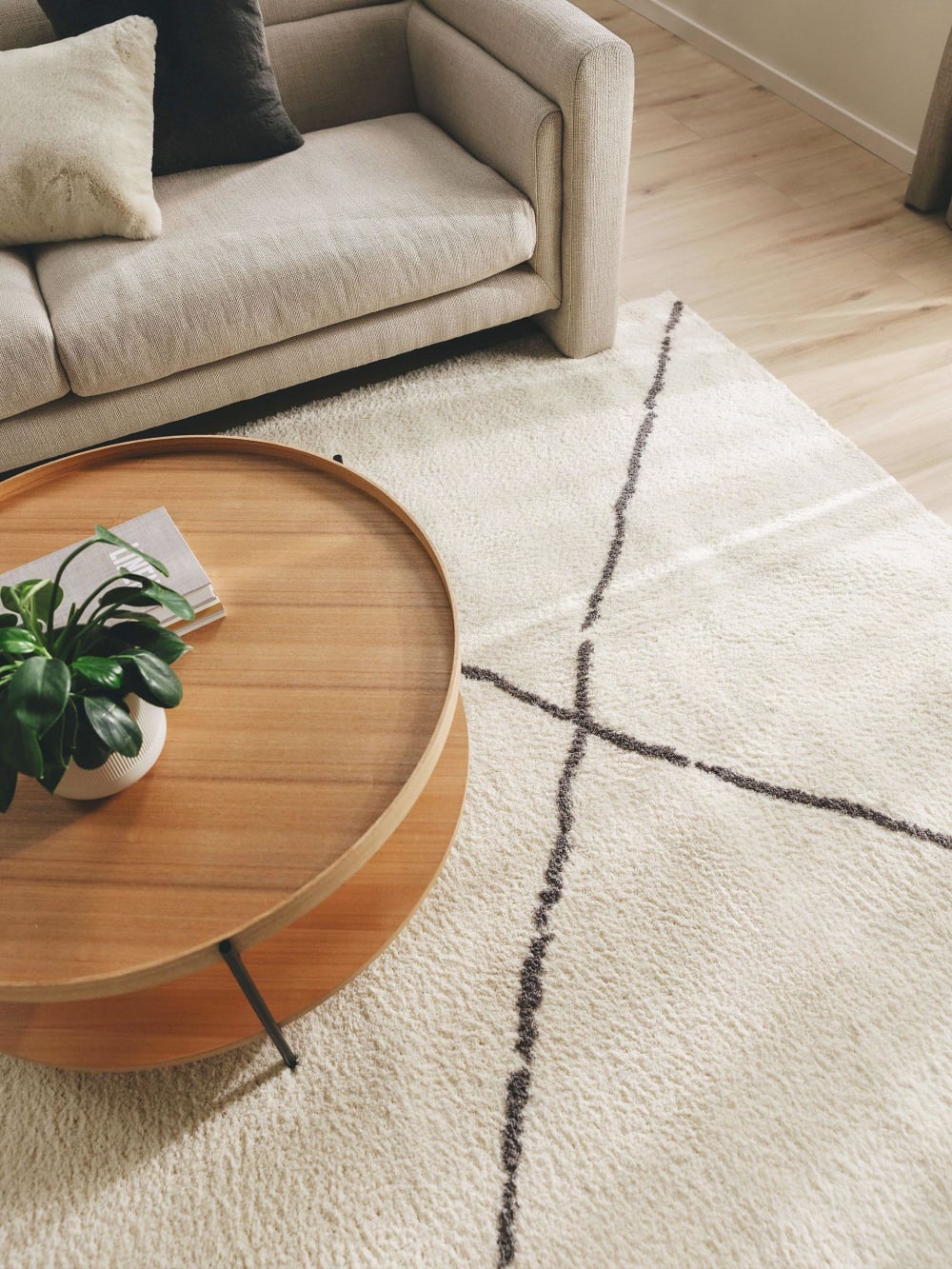 Tapis à poils longs crème 160x230 — vue 4