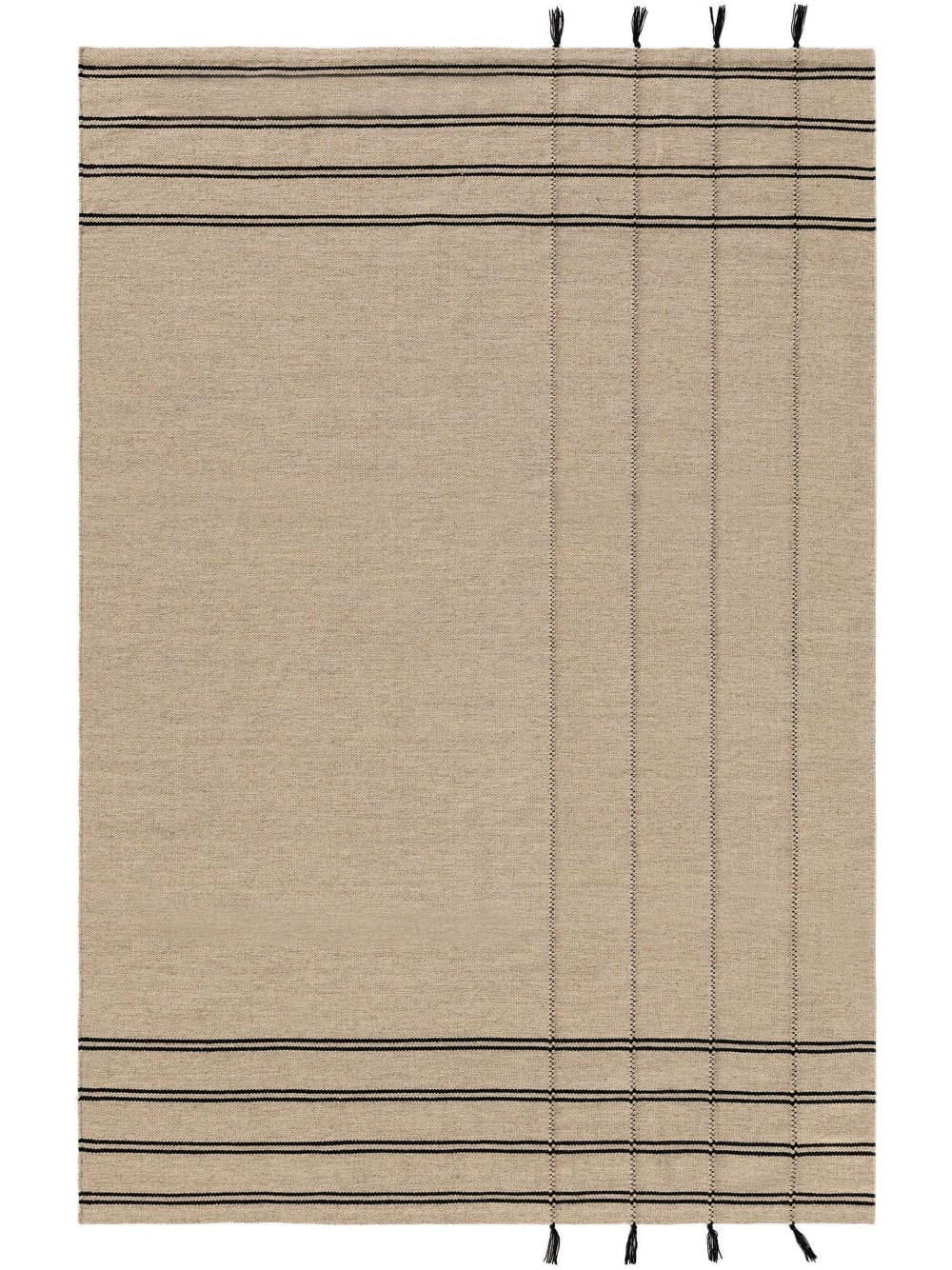 Tapis de laine beige/noir