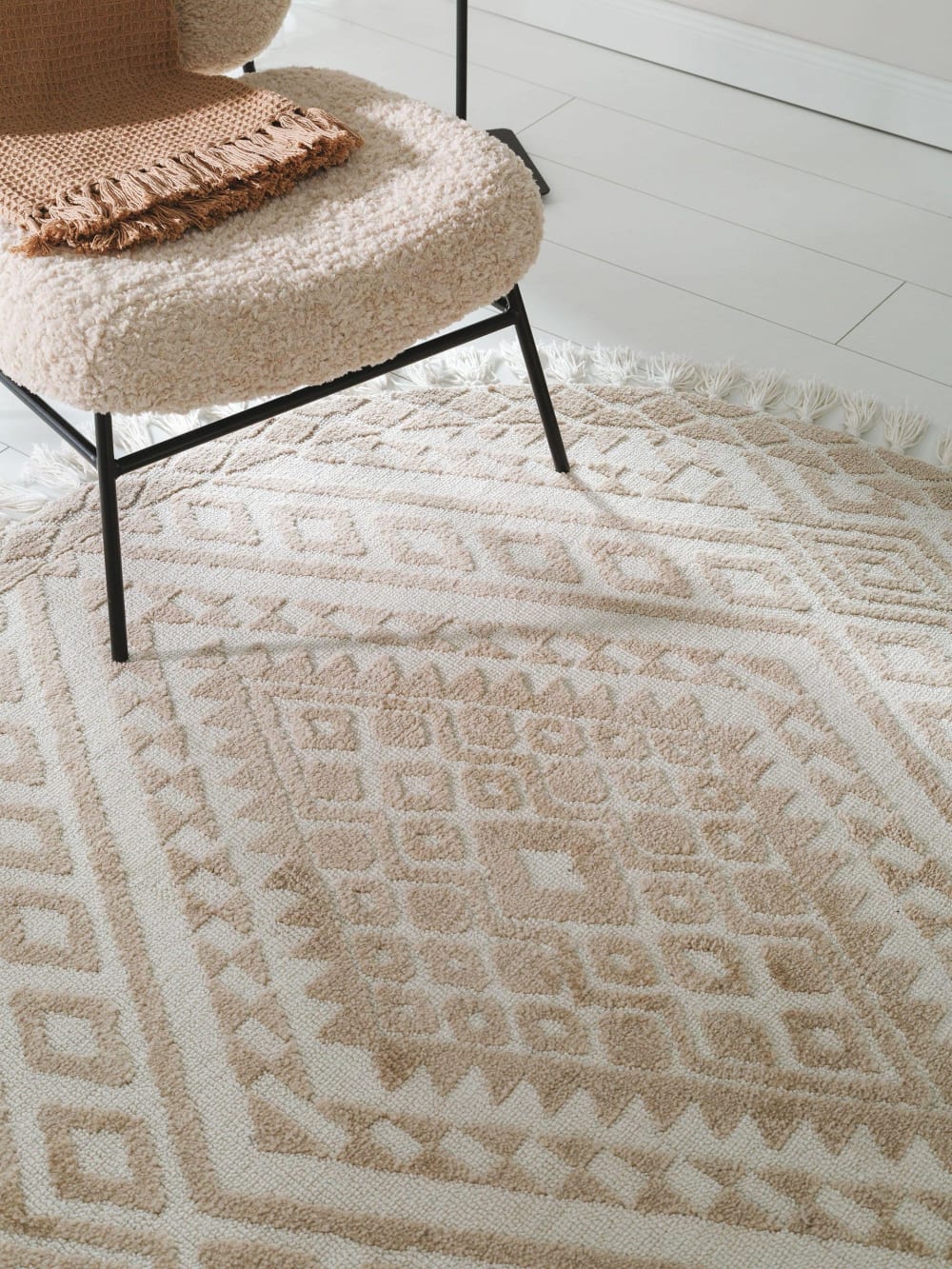 Tapis rond beige D 150 — vue 4