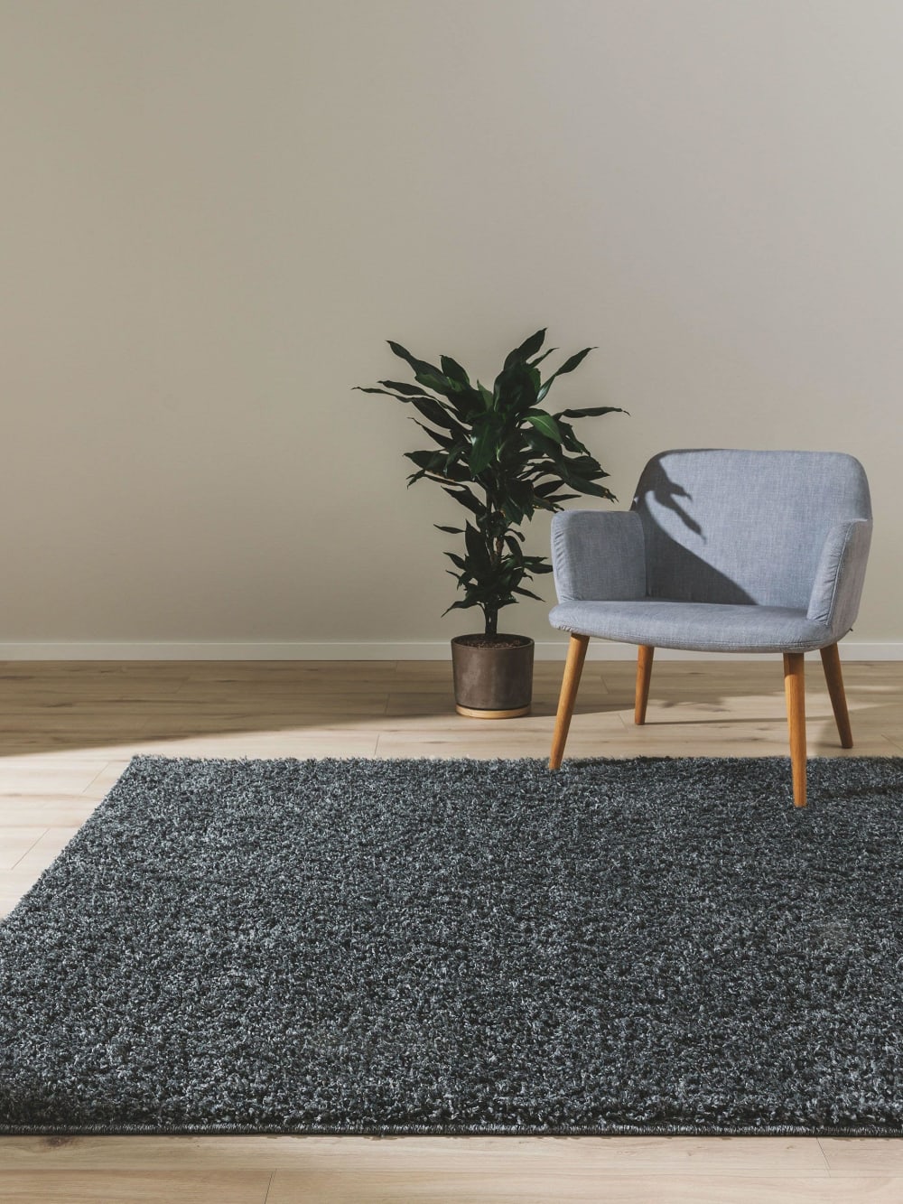 Tapis à poils longs gris 200x250 — vue 3