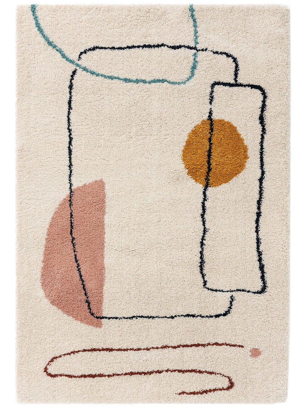 tapis à poils longs - multicouleur