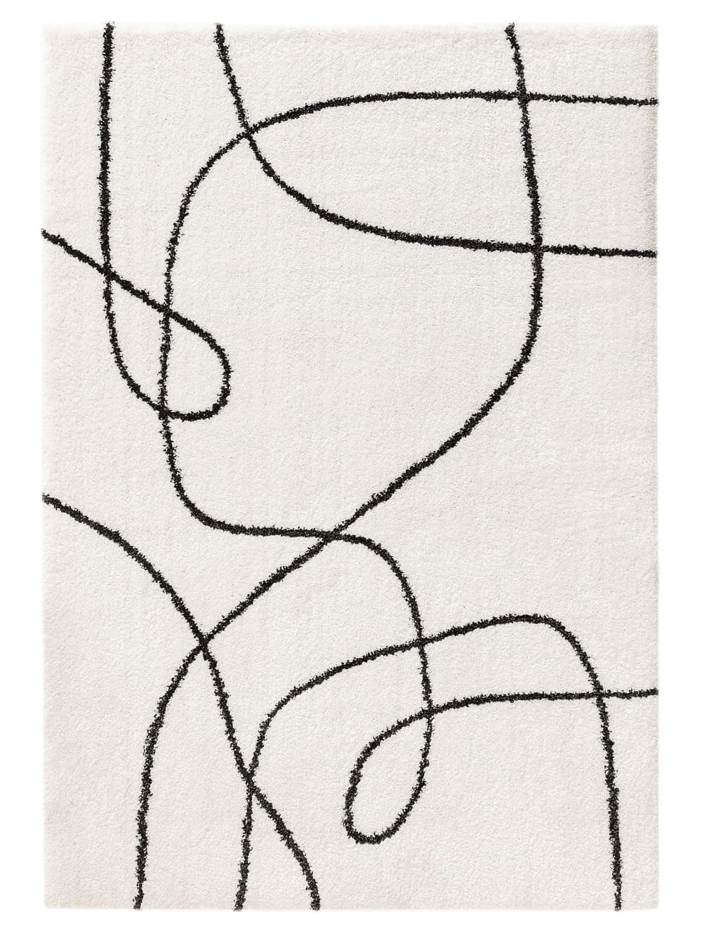 Tapis à poils longs - noir 200x290
