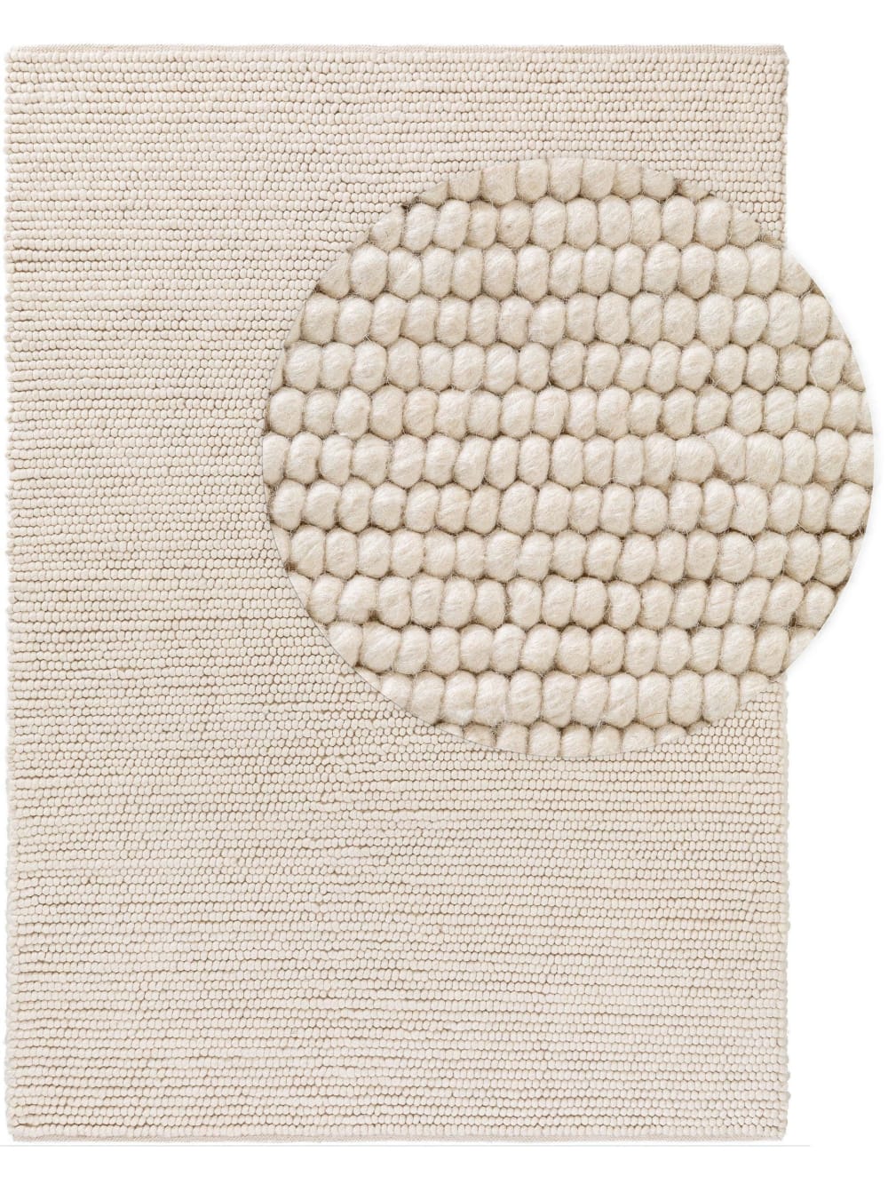 Benuta Wollteppich cream 200x300 style landhaus Beige Wolle