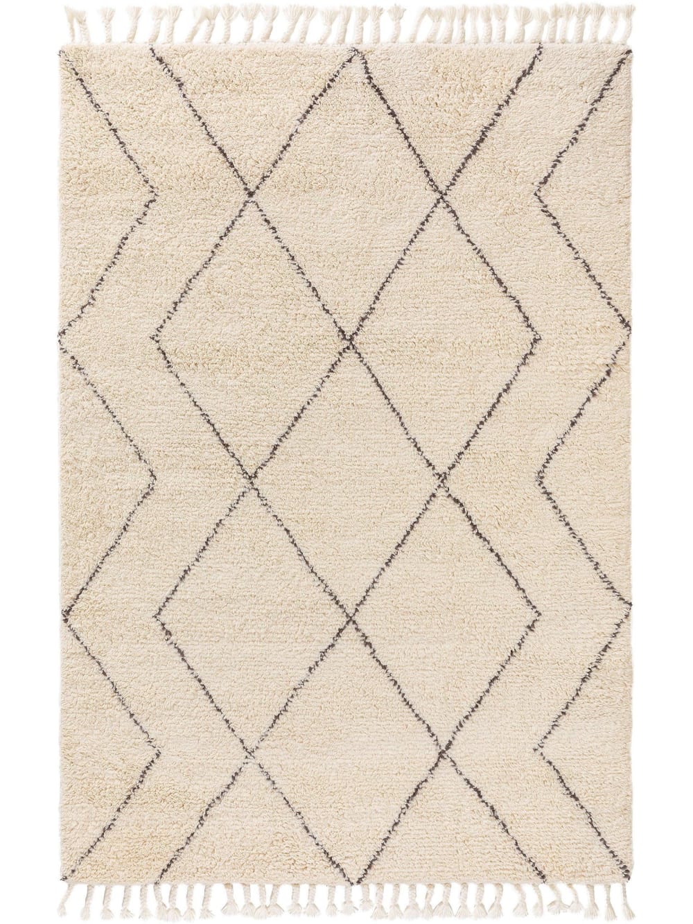 Alfombra de lana beige 200x300