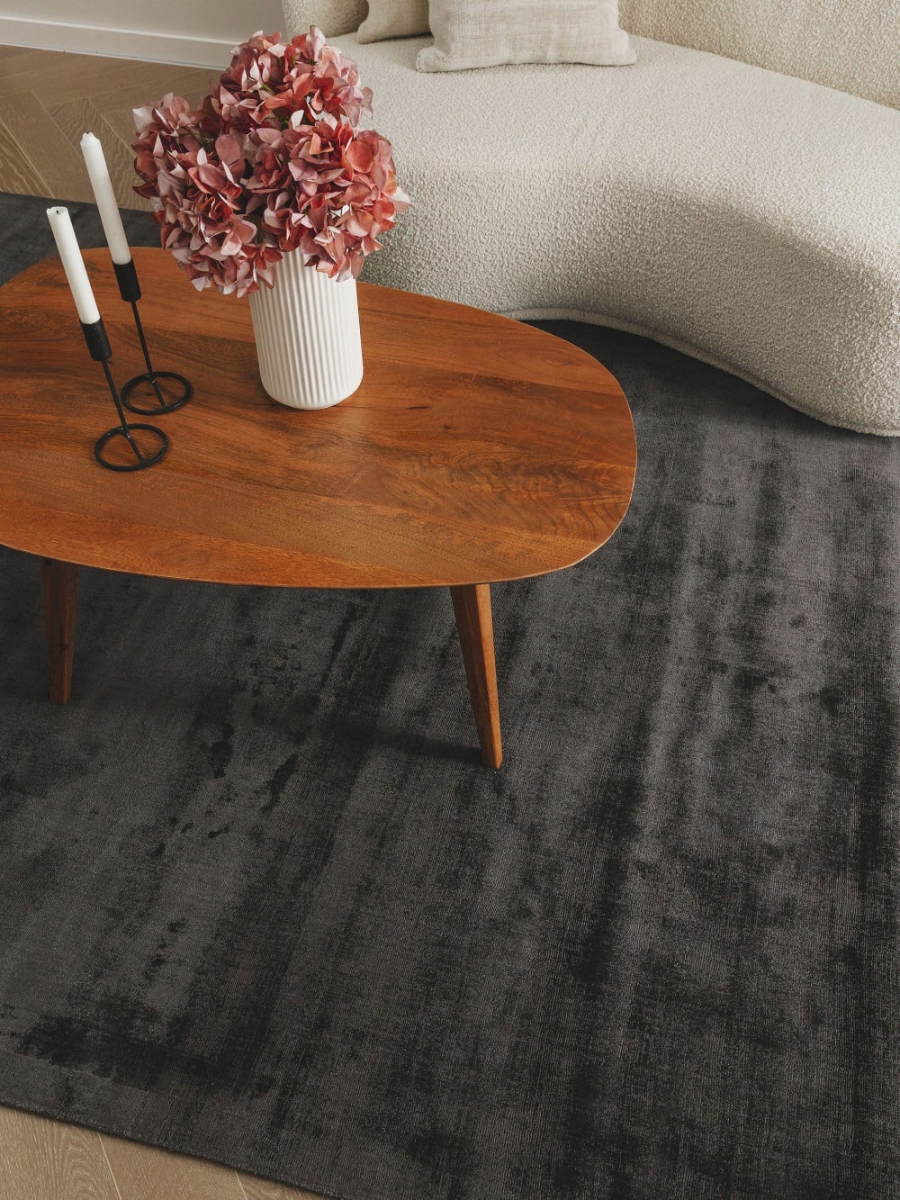 Tapis en viscose gris foncé 120x170 — vue 4