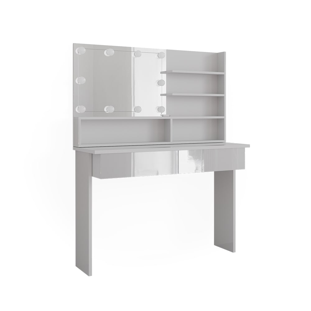 Coiffeuse avec éclairage LED, Blanc 120 x 83.5cm